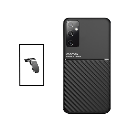 Kit Capa Traseira Magnética Anti Choque + Suporte de Carro Magnético L para Samsung Galaxy M23 - Preto