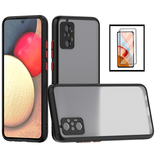 Kit Capa Traseira Proteção Camara + Película de Vidro Temperado GorilasGlass para Xiaomi Redmi Note 10 Pro+ - Preto