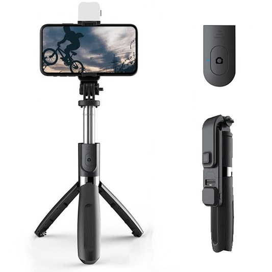 Suporte Selfie Stick Gimbal Tripod Bluetooth Tripé Com Led 19cm a 102.4cm