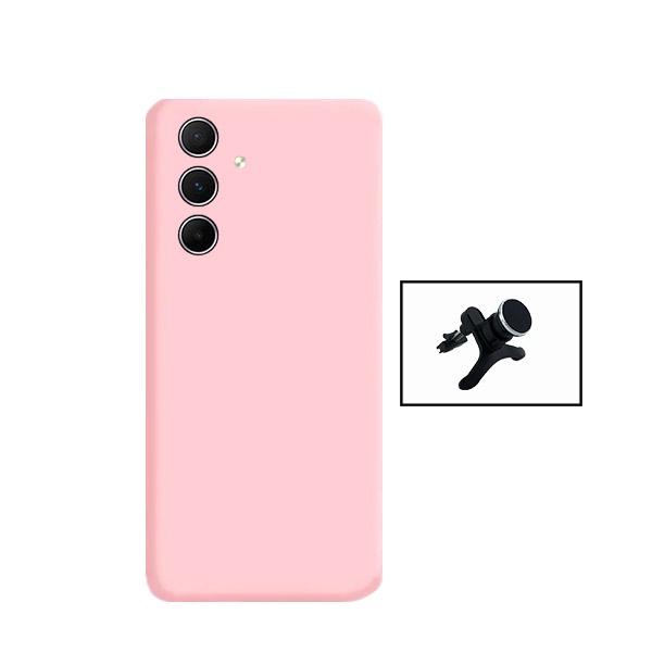 Kit Suporte Magnético Com Pernas + Capa Proteção Traseira Silicone GIFT4ME para Samsung Galaxy A35 5G - Rosa
