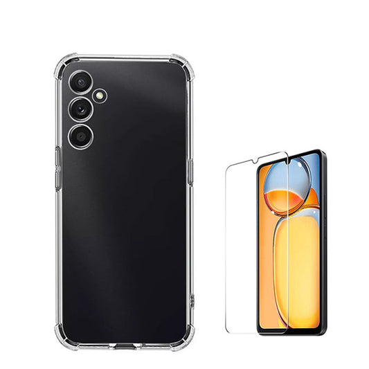 Kit Capa Traseira Super Proteção Transparente + Película de Vidro Temperado ClearGorilasGlass GIFT4ME para Samsung Galaxy A15 5G - Transparente