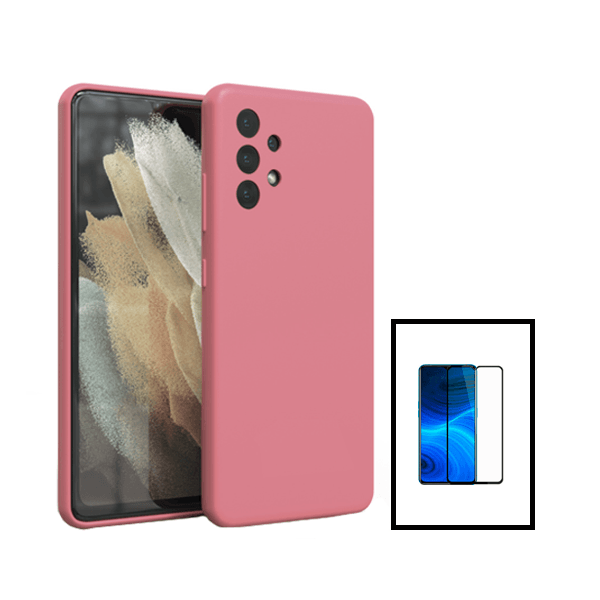 Kit Película de Vidro Temperado GorilasGlass + Capa Proteção Traseira Silicone para Samsung Galaxy A13 - Rosa