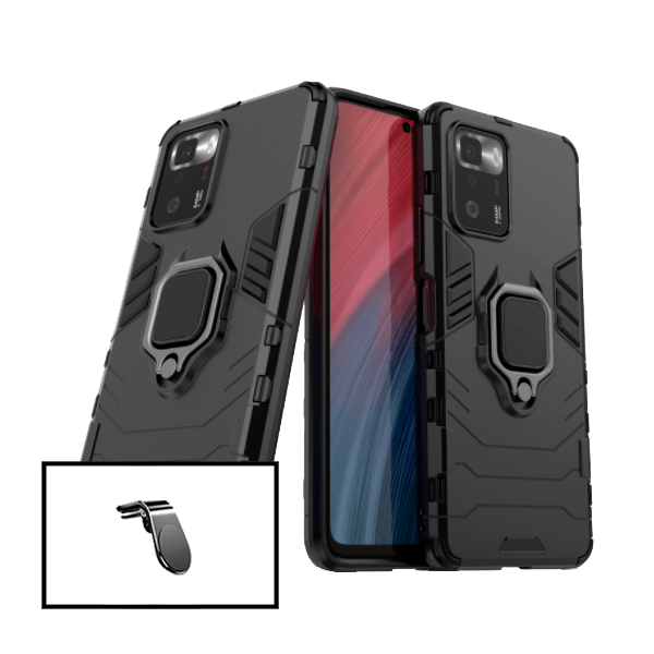 Kit Suporte de Carro Magnético L + Capa de Proteção Militar Magnética para Xiaomi Poco X3 GT