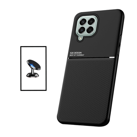 Kit Capa Traseira Magnética Anti Choque + Suporte Magnético para Samsung Galaxy M53 - Preto