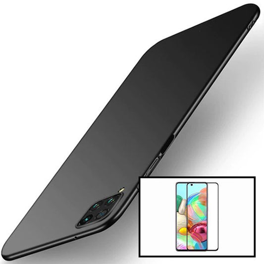 Kit Película de Vidro Temperado GorilasGlass + Capa Rígida e Fina para Samsung Galaxy M42 5G - Preto