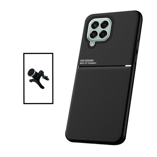 Kit Capa Traseira Magnética Anti Choque + Suporte Magnético Com Pernas para Samsung Galaxy M53 - Preto