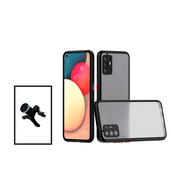 Kit Capa Traseira Proteção Camara + Suporte Magnético Com Pernas para Oppo A94 5G - Preto