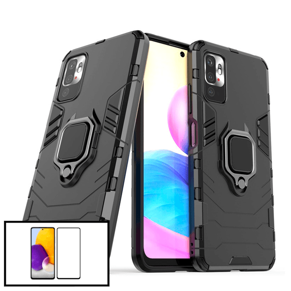 Kit Película de Vidro Temperado GorilasGlass + Capa de Proteção Militar Magnética para Xiaomi Redmi 10 Prime