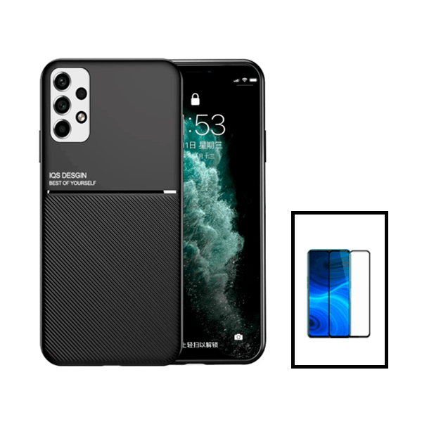 Kit Capa Traseira Magnética Anti Choque + Película de Vidro Temperado GorilasGlass para Samsung Galaxy A13 - Preto