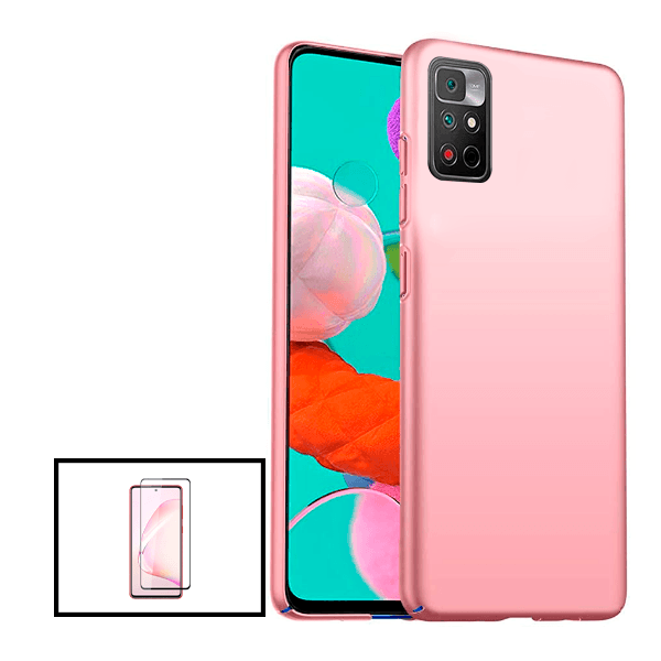 Kit Película de Vidro Temperado GorilasGlass + Capa Rígida e Fina para Xiaomi Poco M4 Pro 5G  Rosa