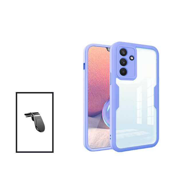 Kit Capa 360° Proteção Frente e Verso + Suporte Magnético L para Samsung Galaxy M52 5G - Roxo