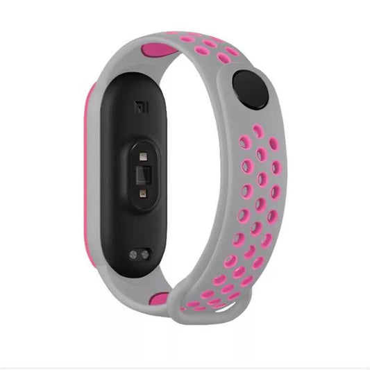 Bracelete Desportiva para Xiaomi Mi Band 5 - Cinzento / Rosa