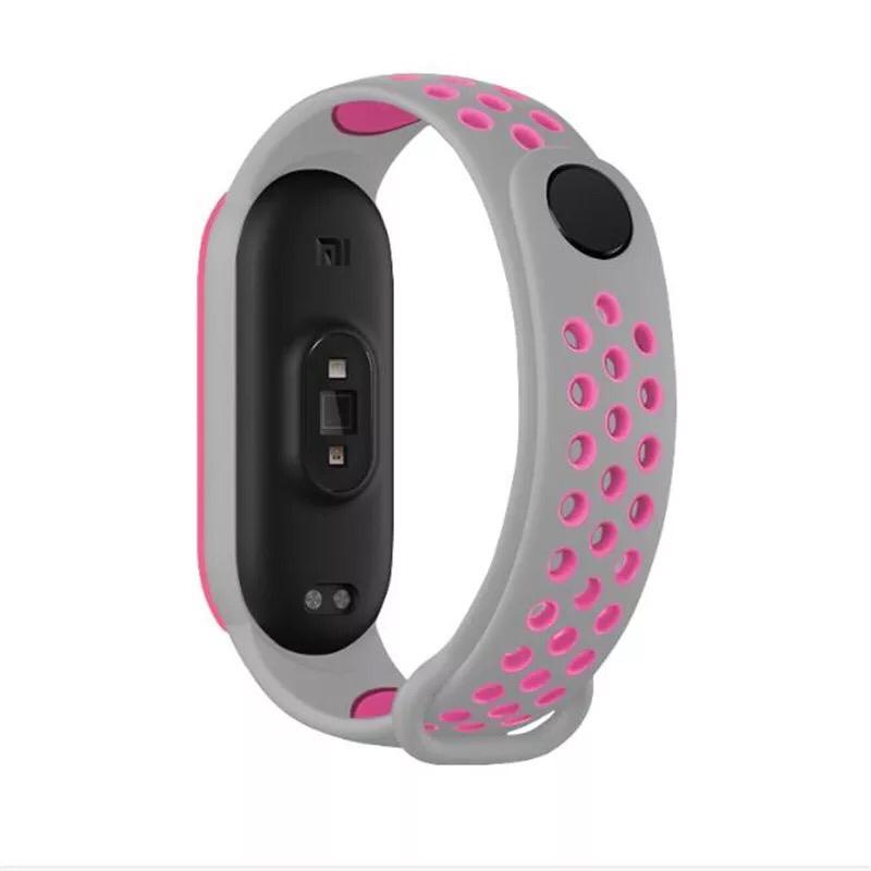 Bracelete Desportiva para Amazfit Band 5 - Cinzento / Rosa