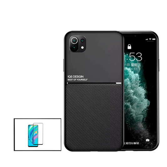 Kit Capa Traseira Magnética Anti Choque + Película de Vidro Temperado GorilasGlass Curvado para Xiaomi Mi 11 Lite