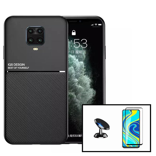 Kit Capa Traseira Magnética Anti Choque + Película de Vidro Temperado GorilasGlass + Suporte Magnético para Xiaomi Redmi Note 10 Lite