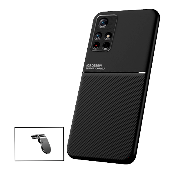 Kit Capa Traseira Magnética Anti Choque + Suporte Magnético L para Xiaomi Poco M4 Pro 5G