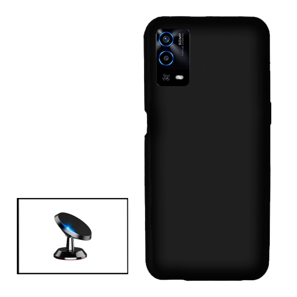Kit Suporte Magnético + Capa Proteção Traseira Silicone para Oppo A55