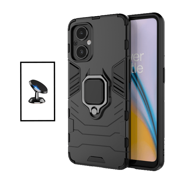 Kit Suporte Magnético + Capa de Proteção Militar Magnética para OnePlus Nord N20 5G - Preto