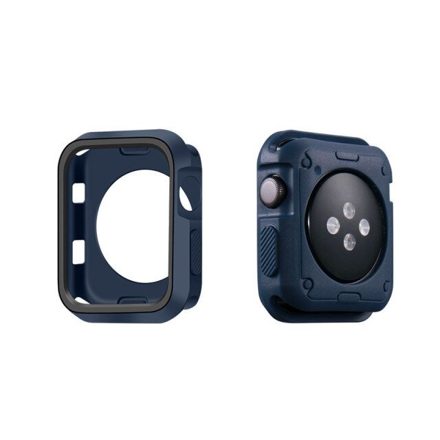 Capa de Proteção Reforçada para Apple Watch Series 6 - 44mm - Azul Escuro / Preto