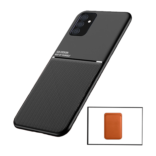 Kit Capa Traseira Magnética Anti Choque + Carteira Magnética Castanho para Samsung Galaxy M52 5G