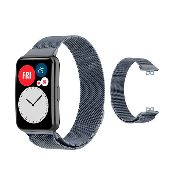 Bracelete Milanese Com Fecho Magnético para Huawei Watch FIT mini - Cinza