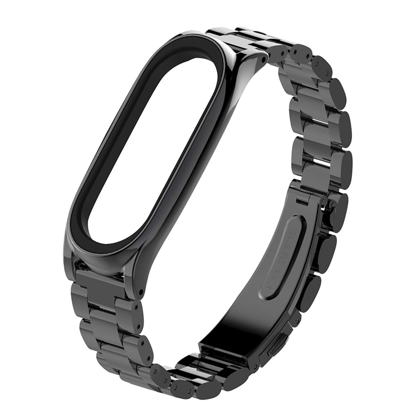 Bracelete de Aço + Ferramenta para Xiaomi Mi Band 5 - Preto