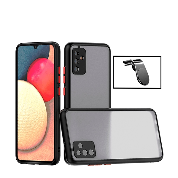 Kit Capa Traseira Proteção Camara + Suporte de Carro Magnético L para Samsung Galaxy M52 5G - Preto