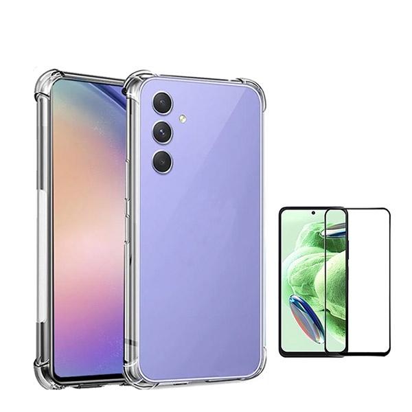 Kit Capa Traseira Super Proteção Transparente + Película de Vidro Temperado GorilasGlass GIFT4ME para Samsung Galaxy A35 5G - Transparente