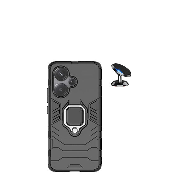 Kit Suporte Magnético + Capa de Proteção Militar Magnética GIFT4ME para Xiaomi Redmi Note 13 Pro + Plus - Preto