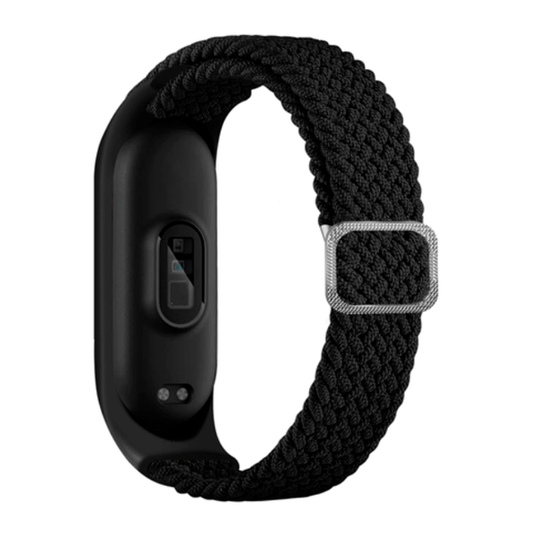 Bracelete Solo Nylon Com Fivela Ajustável para Xiaomi Mi Band 5 - Preto