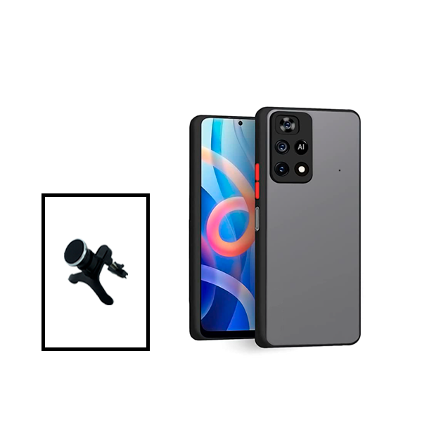 Kit Capa Traseira Proteção Camara + Suporte Magnético Com Pernas para Xiaomi Poco M4 Pro - Preto