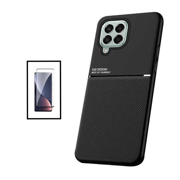 Kit Capa Traseira Magnética Anti Choque + Película de Vidro Temperado GorilasGlass para Samsung Galaxy M53 - Preto