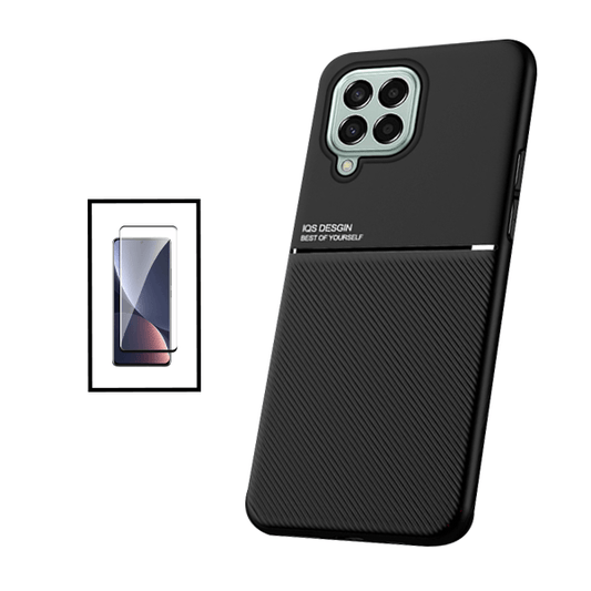 Kit Capa Traseira Magnética Anti Choque + Película de Vidro Temperado GorilasGlass para Samsung Galaxy M53 - Preto