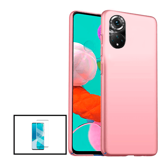 Kit Película de Vidro Temperado GorilasGlass + Capa Rígida e Fina para Huawei Nova 9  Rosa