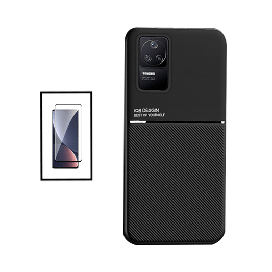 Kit Capa Traseira Magnética Anti Choque + Película de Vidro Temperado GorilasGlass para Xiaomi Redmi K40S - Preto