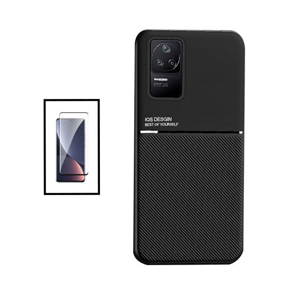 Kit Capa Traseira Magnética Anti Choque + Película de Vidro Temperado GorilasGlass para Xiaomi Poco F4 5G - Preto