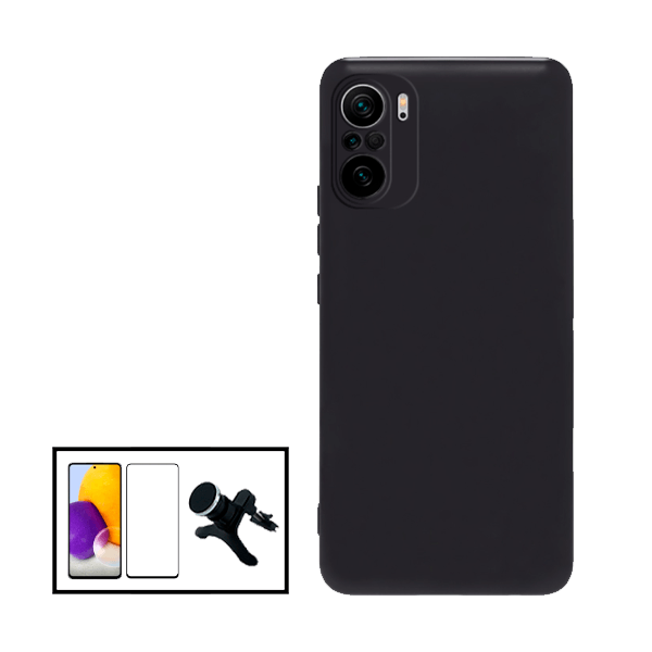 Kit Película de Vidro Temperado GorilasGlass + Capa Proteção Traseira Silicone + Suporte Magnético Com Pernas para Xiaomi Poco X3 GT
