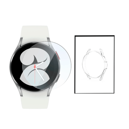 KIT Capa de Proteção Transparente + Película De Vidro para Samsung Galaxy Watch3 45mm