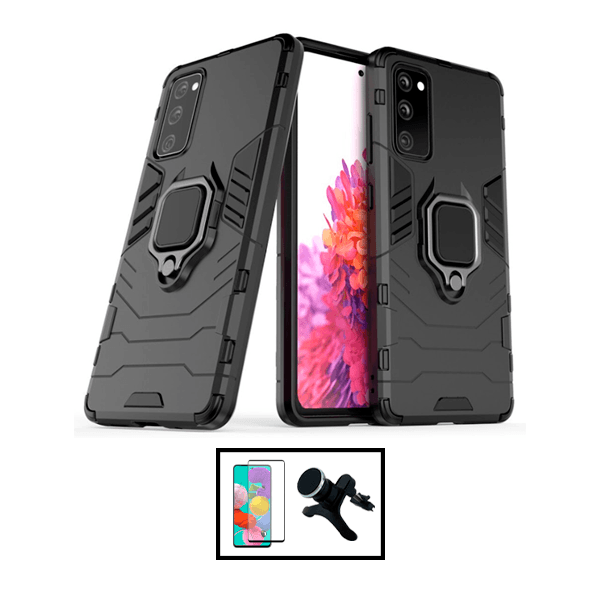 Kit Película de Vidro Temperado GorilasGlass + Capa de Proteção Militar Magnética + Suporte Magnético Com Pernas para Samsung Galaxy S21 FE 5G