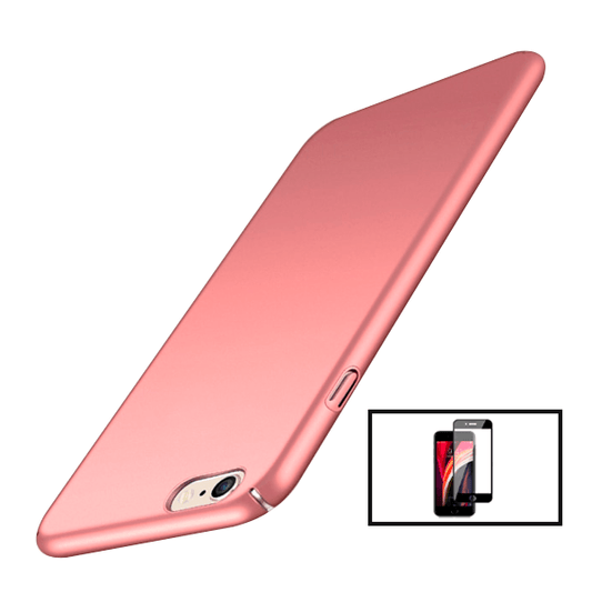 Kit Película de Vidro Temperado GorilasGlass + Capa Rígida e Fina para Apple iPhone SE 2022 - Rosa