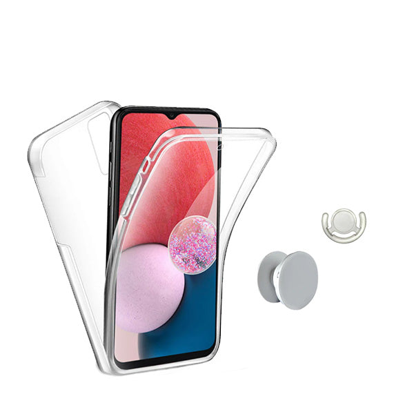 Kit Capa 360° Proteção Frente e Verso + 1 HandHolder + 1 Suporte HandHolder Branco GIFT4ME para Samsung Galaxy A15 - Transparente/Branco