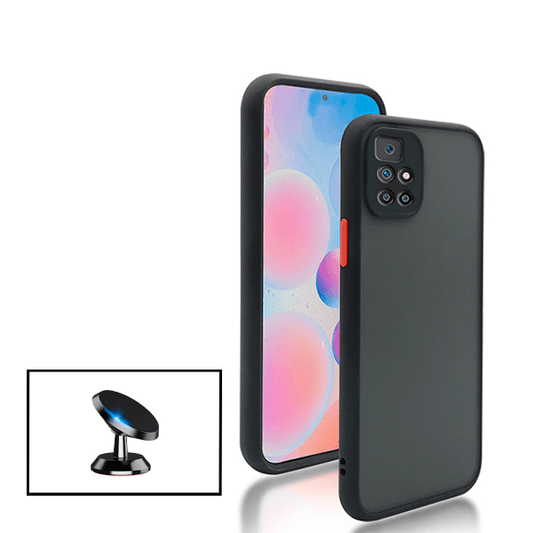 Kit Capa Traseira Proteção Camara + Suporte Magnético para Xiaomi Redmi Note 11 4G - Preto