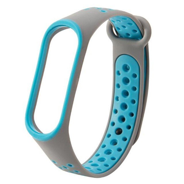 Bracelete Desportiva para Xiaomi Mi Band 3 - Cinza / Azul