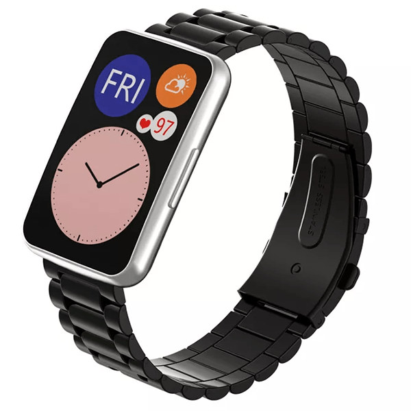 Bracelete de Aço + Ferramenta para Huawei Watch FIT Elegant Edition - Preto