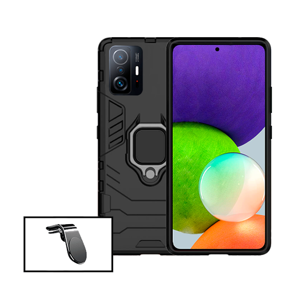 Kit Suporte de Carro Magnético L + Capa de Proteção Militar Magnética para Xiaomi 11T Pro
