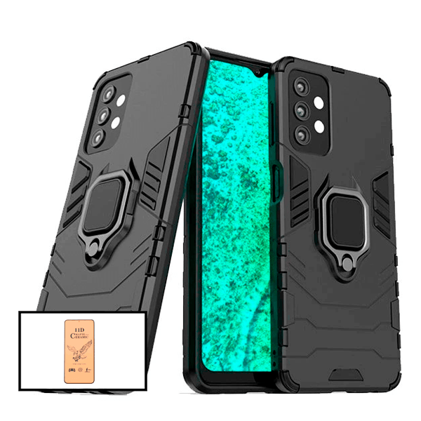 Kit Capa Traseira Magnética Anti Choque + Vidro Temperado Ceramica Full Cover Curvado para Samsung Galaxy A52s 5G