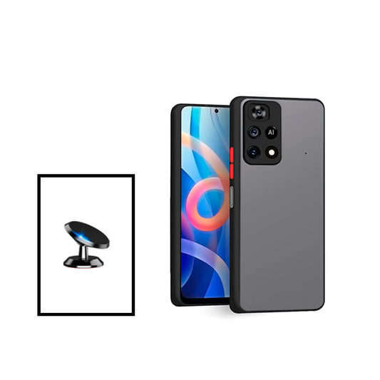 Kit Capa Traseira Proteção Camara + Suporte Magnético para Xiaomi Poco X4 Pro 5G - Preto