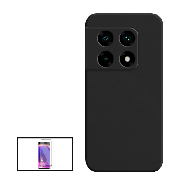 Kit Película de Vidro Temperado GorilasGlass Curvado + Capa Proteção Traseira Silicone para OnePlus 10 Pro - Preto