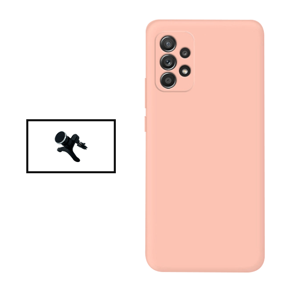 Kit Suporte Magnético Com Pernas + Capa Proteção Traseira Silicone para Samsung Galaxy A53 5G - Rosa