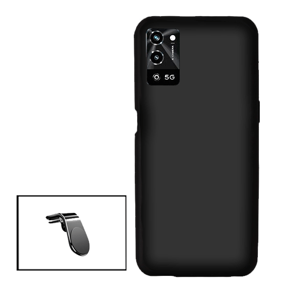Kit Suporte de Carro Magnético L + Capa Proteção Traseira Silicone para Oppo A56 5G